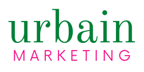 Urbain in Green with Marketing in Pink below