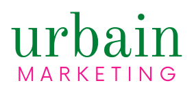 Urbain in Green with Marketing in Pink below